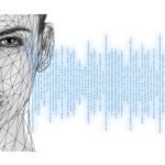 Digital head with binary code symbolising AI, human identity, and ethics.